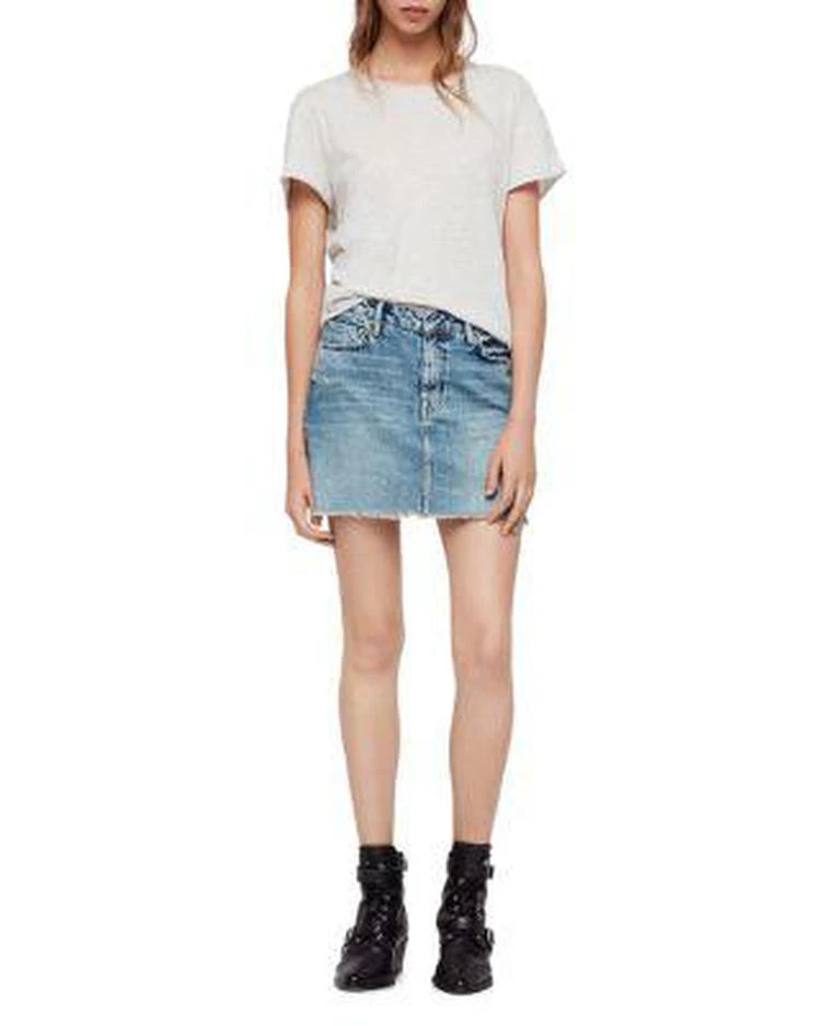 ALL SAINTS Betty Studded Frayed Denim Skirt 2