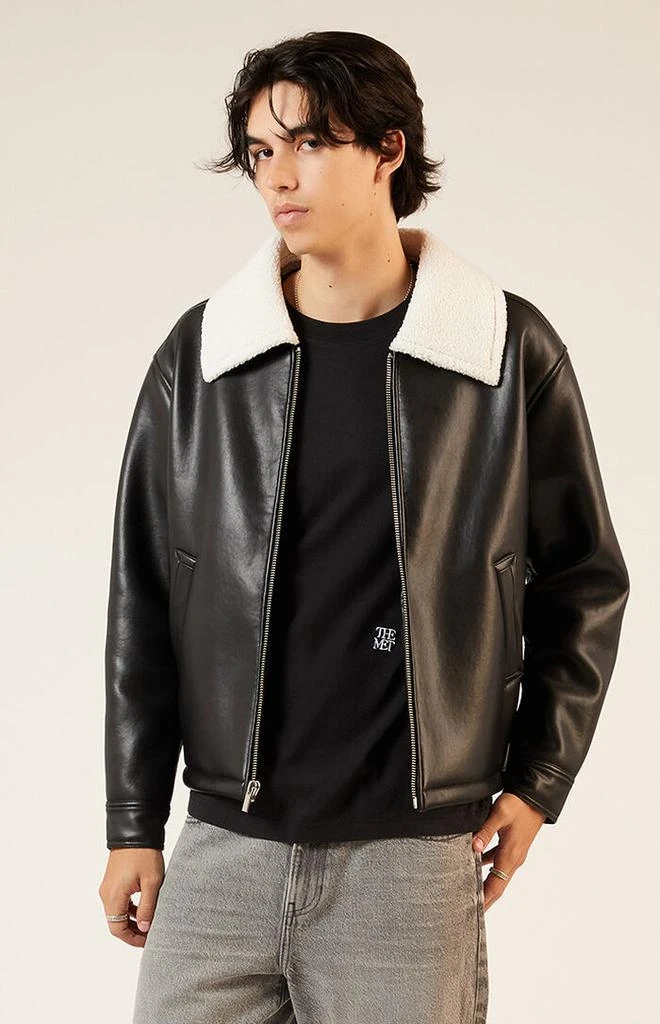 PacSun Sherpa Collar Faux Leather Jacket 1