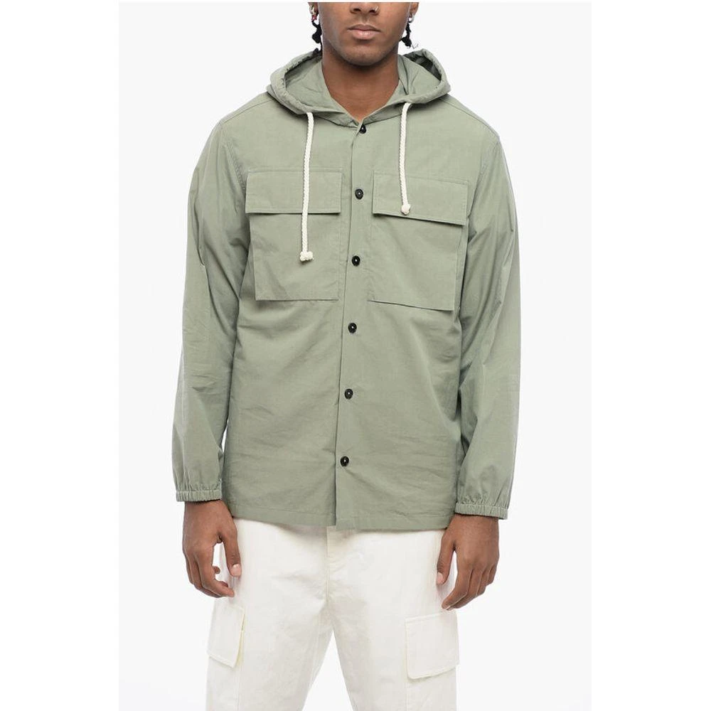 Jil Sander Cotton Saharan Shirt with Men's Hood 1