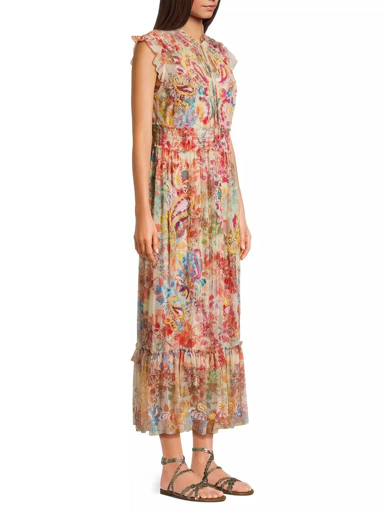 Johnny Was Mazzy Embroidered Mesh Dress 4