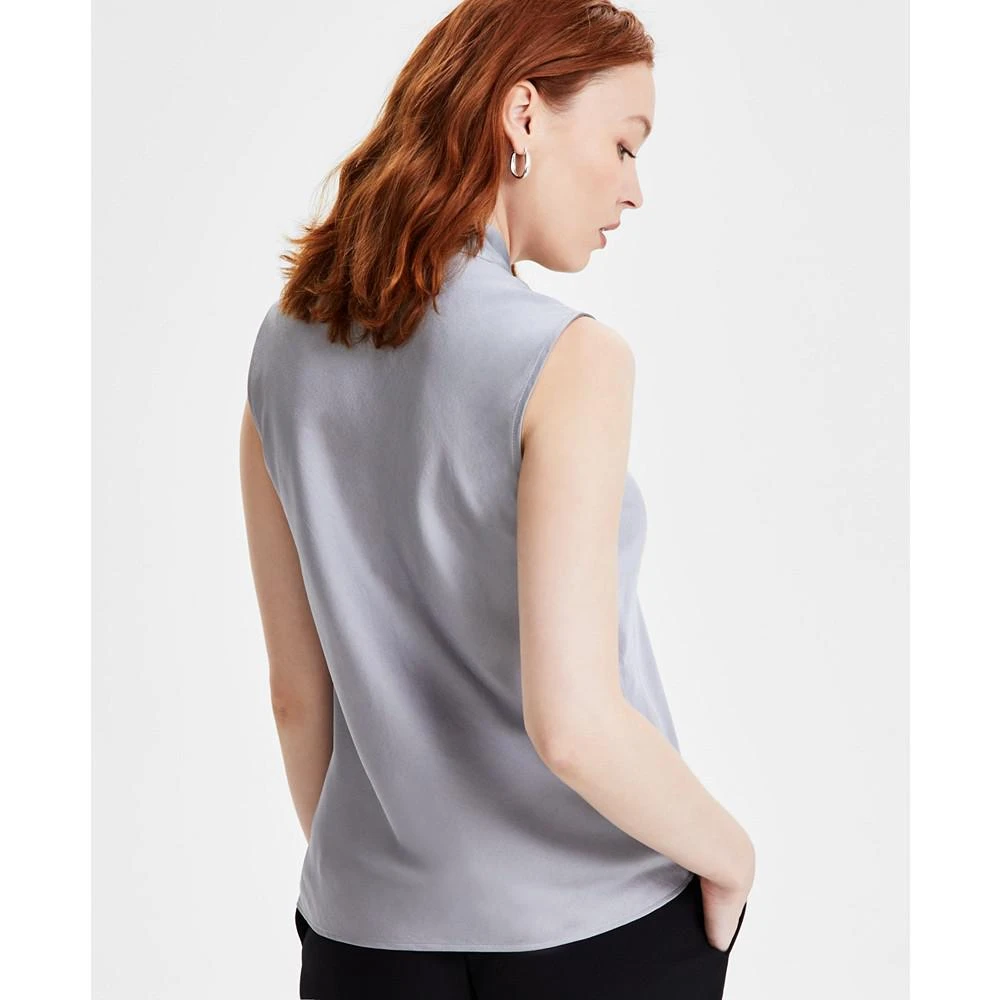 Kasper Women's Solid Tie-Front Sleeveless Woven Blouse 2
