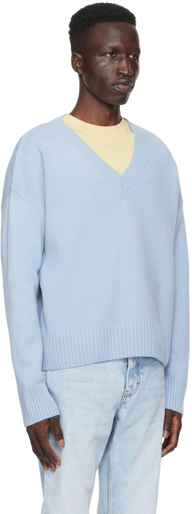 AMI Paris Blue Cropped Sweater 2
