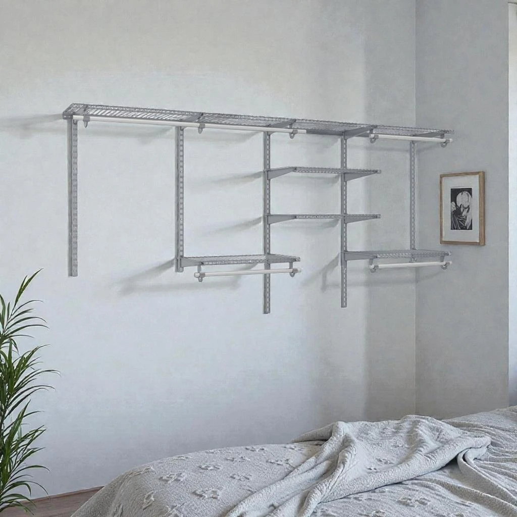 Hivvago Flexible 4–8 Ft Clothing Organizer with Extendable Hanging Bar for Home Use