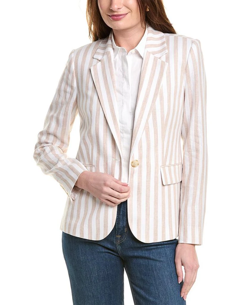 The Helena Striped Linen-Blend Blazer  On Sale Now with Up to 71% Off |  Discover Exclusive Deals & Savings at BeyondStyle  Authentic Tahari  women|blazers|suits-blazers|clothing with Limited-Time Discounts, Free  Shipping, and
