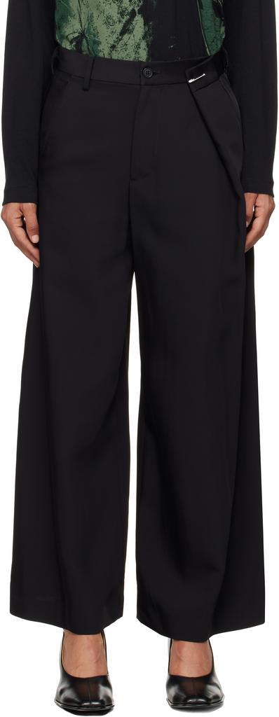 パンツ Mm6 Straight-Leg Trousers In Gabardine MM6 Maison Margiela Cotton Gabardine Foldover Wide-Leg Pants