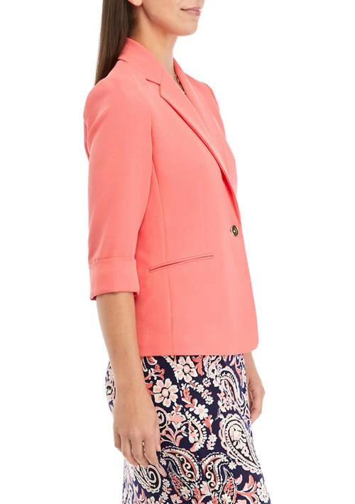 Kasper Womens One Button Notch Collar Jacket 3