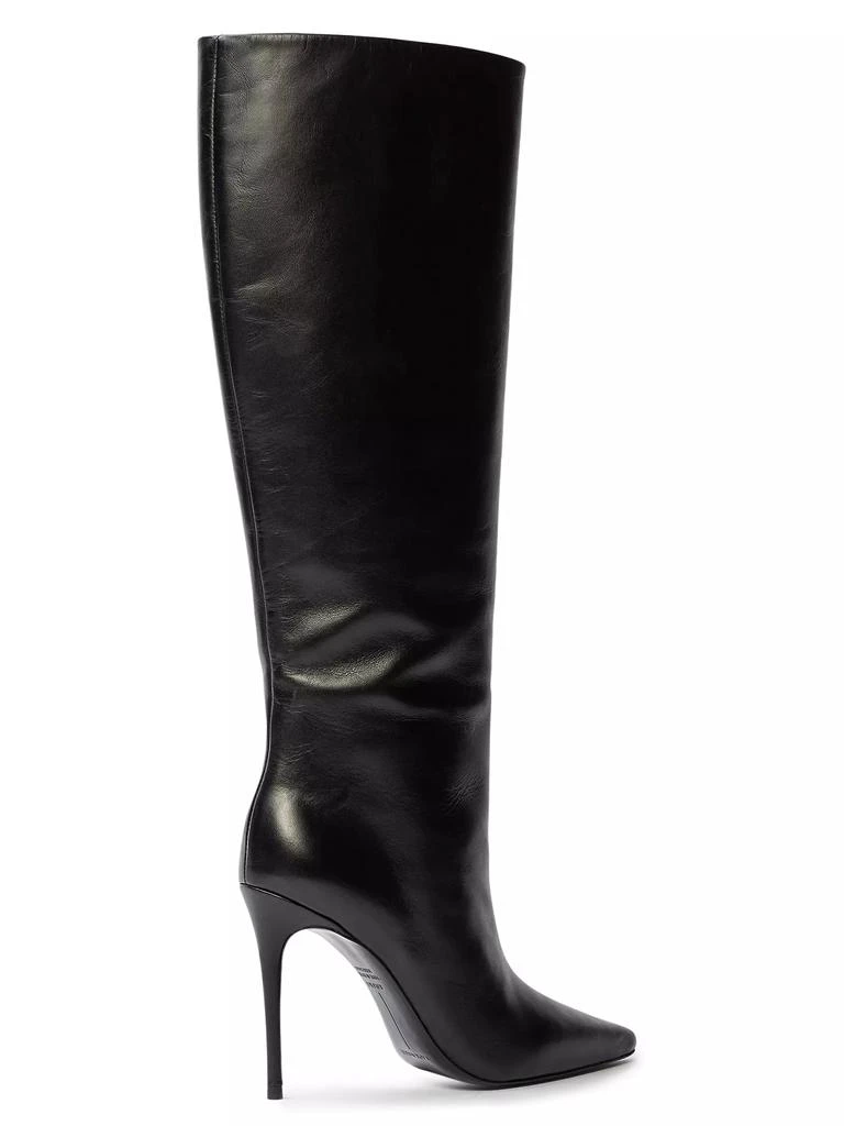 Black Suede Studio Ally Leather 100MM Boots 4