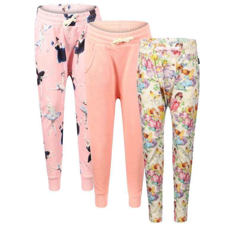 Rock Your Baby Pack of 3 track pants in white and pink