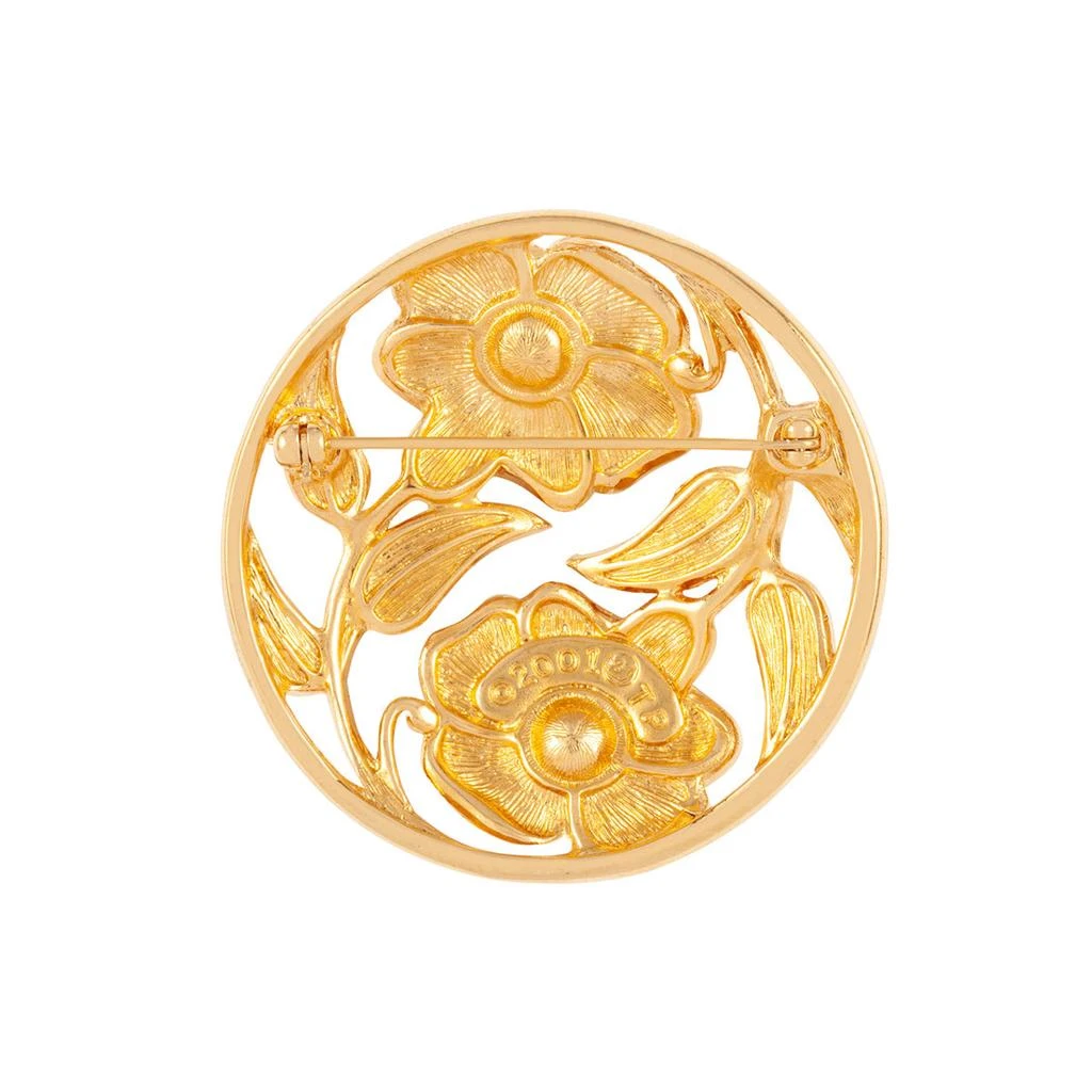 Susan Caplan Vintage 2001 swarovski round floral brooch 2
