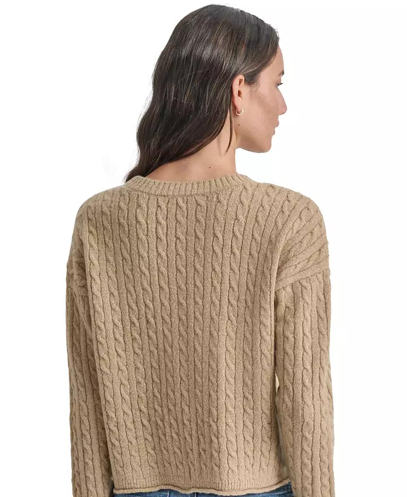 DKNY Petite Crewneck Cable-Knit Sweater