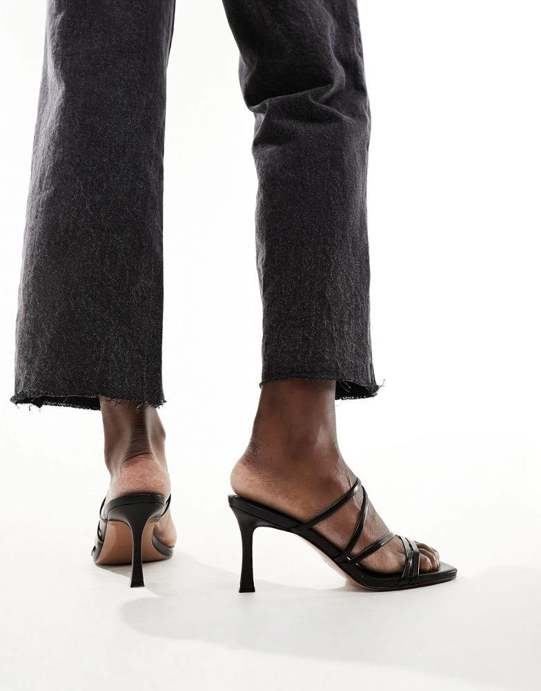 ASOS ASOS DESIGN Hayes strappy mid sandal heeled mules in black 2