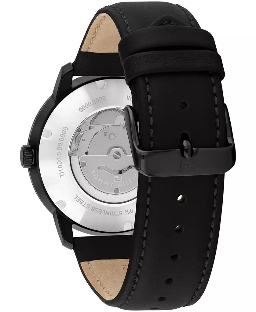 Tommy Hilfiger Men's Automatic Black Leather Strap Watch 43mm 3