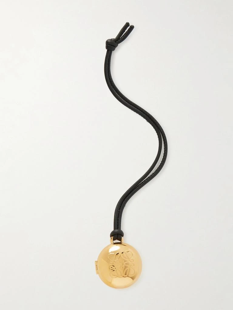 Loewe Anagram Pebble Gold-tone And Leather Bag Charm