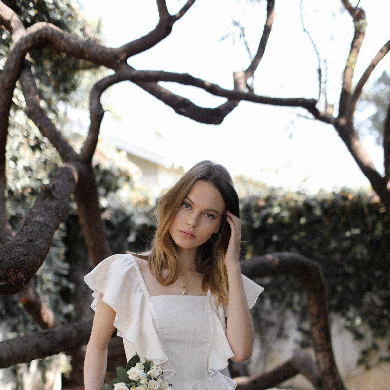 Bellevue The Label Bianca Fit Flare Dress Cream 1