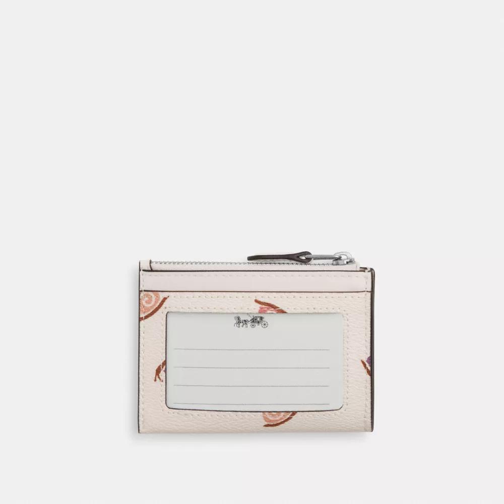 COACH® Mini Skinny Id Case With Snail Print Sv/Oak/Maple
