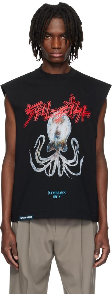 NAMESAKE Black Evans Sell Fish Squid Tank Top