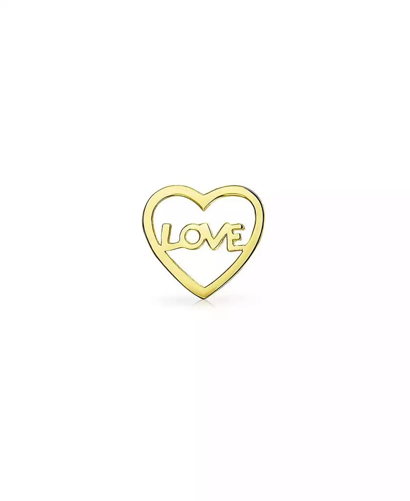 Bling Jewelry Petite Minimalist Helix14K Yellow Gold Cartilage Ear Lobe Piercing Word Symbol Of Love Heart Stud Earring Daith 1 Piece 4