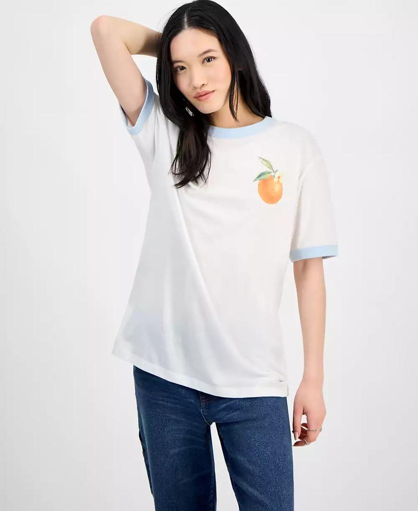 Rebellious One Juniors' Orange Graphic Short-Sleeve T-Shirt