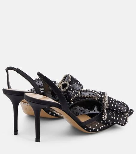 Mach & Mach Le Cadeau embellished mesh slingback pumps 2
