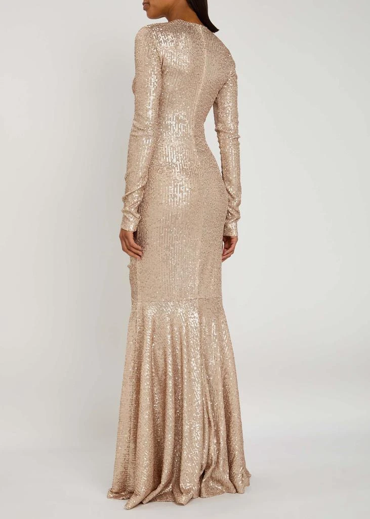 Norma Kamali Sequined ruched gown 3