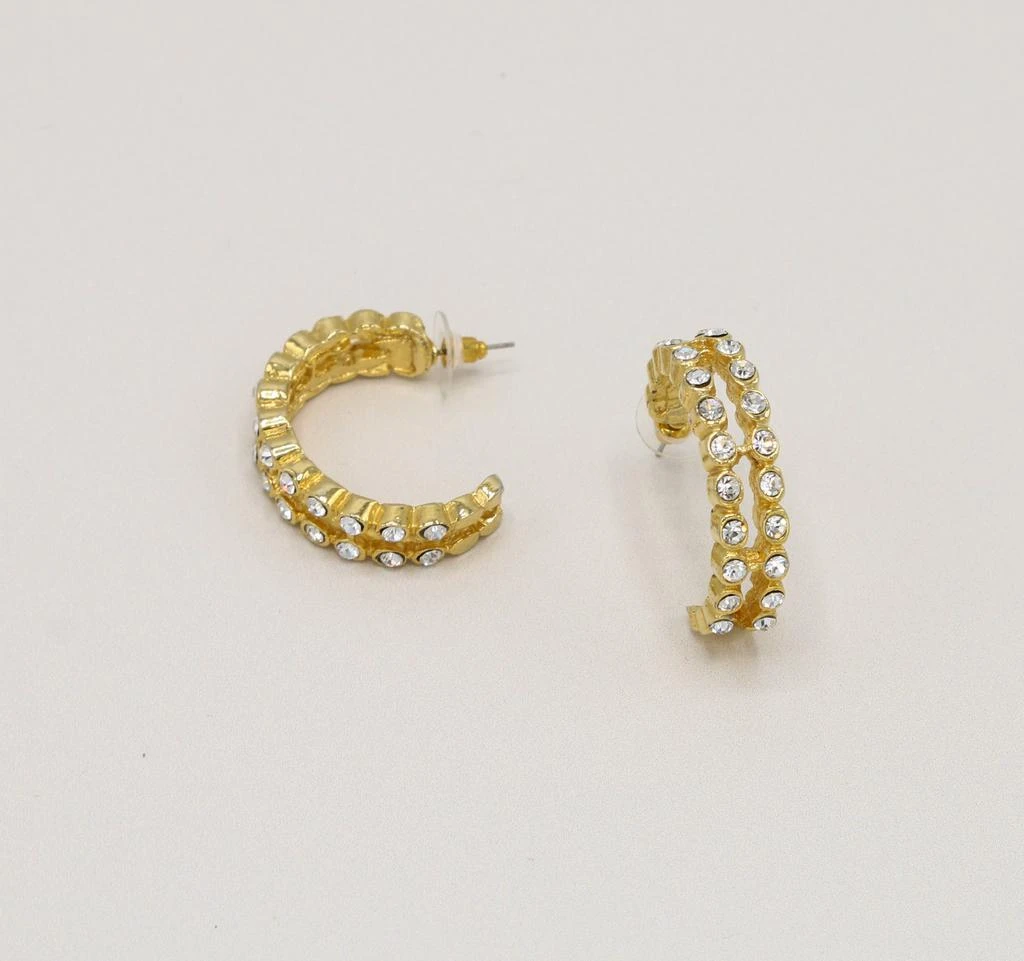 Orelia Vintage Vintage Statement Double Crystal Hoop Earring 2