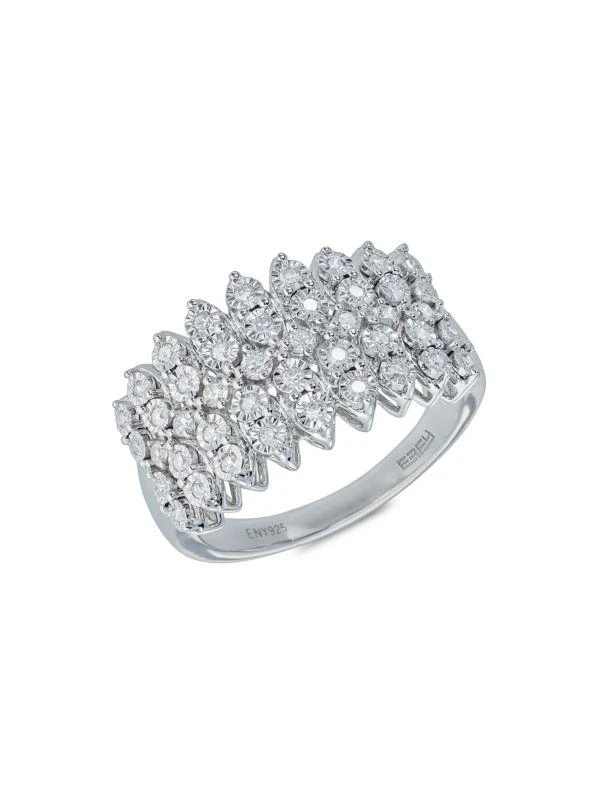 Effy ENY Sterling Silver & Diamond Ring 1
