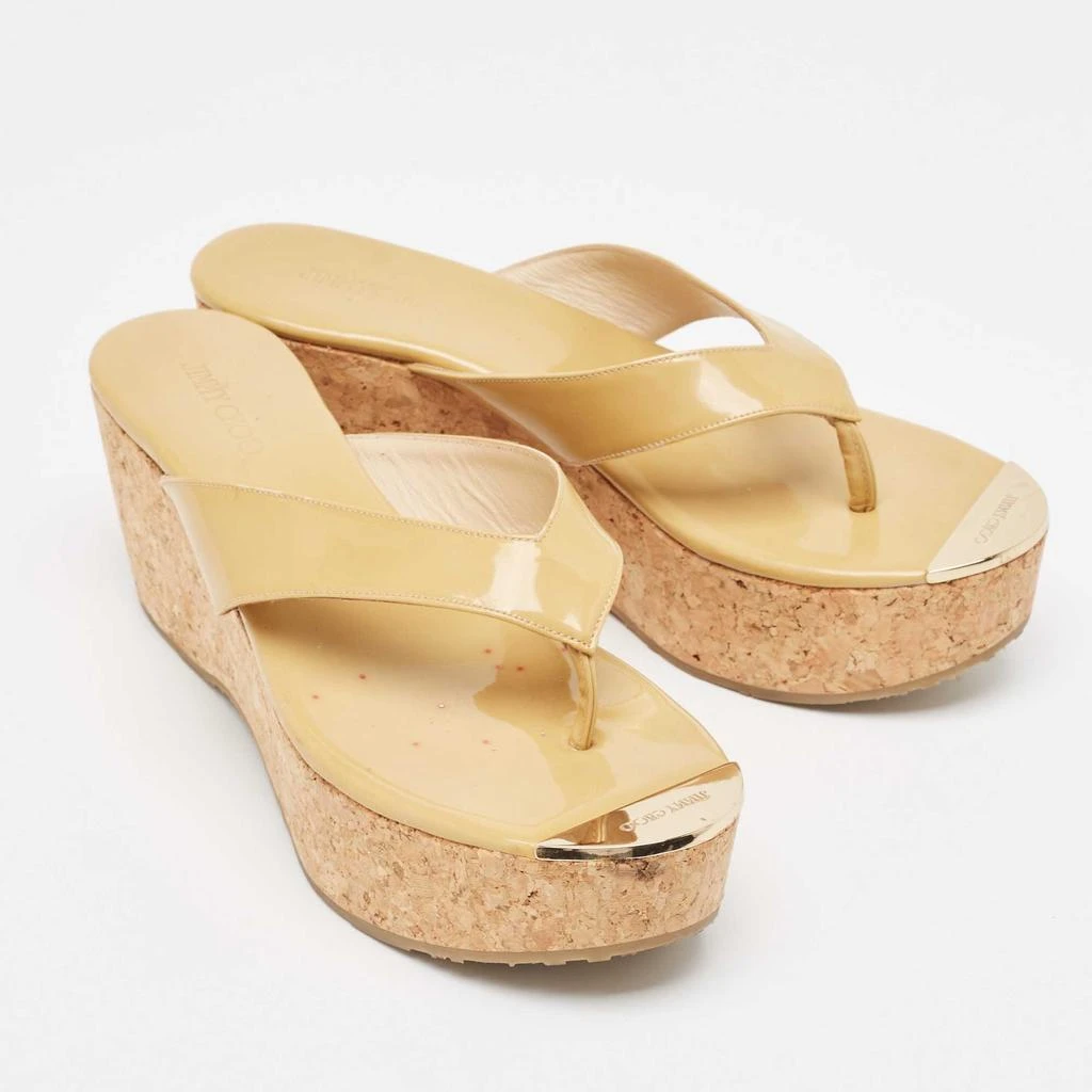 Jimmy Choo Jimmy Choo Beige Patent Prima Sandals Size 39 4