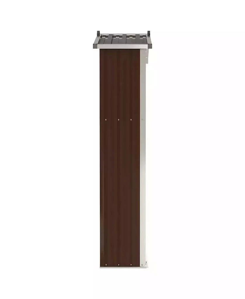 vidaXL Garden Shed Brown Galvanized Steel and Plastic 7