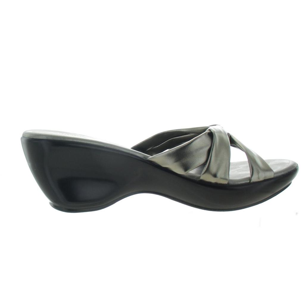 Athena Alexander Gaylenn Womens Faux Leather Open Toe Wedge Sandals