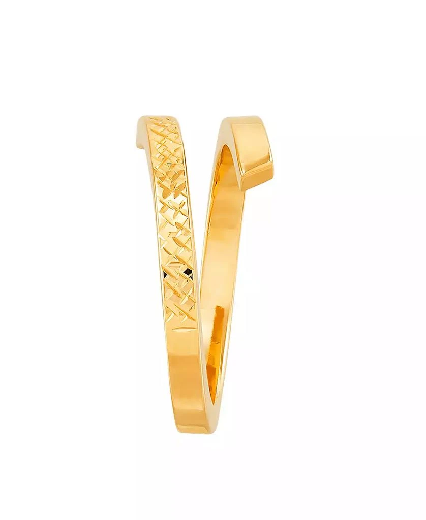 Italian Gold Polished Diamond Cut Bypass Ring in 10K Yellow Gold 4