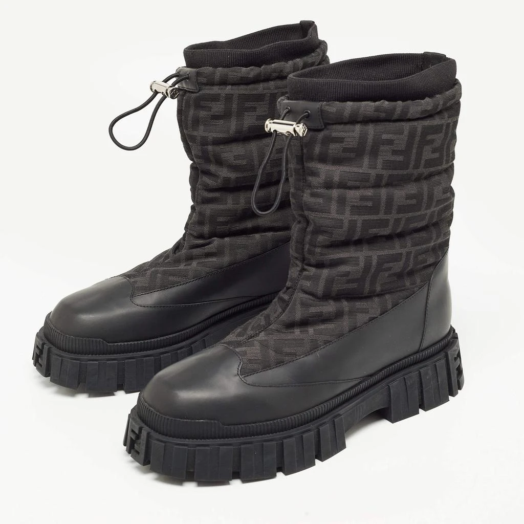 Fendi Fendi Black Fabric and Leather Snow Boots Size 42 2