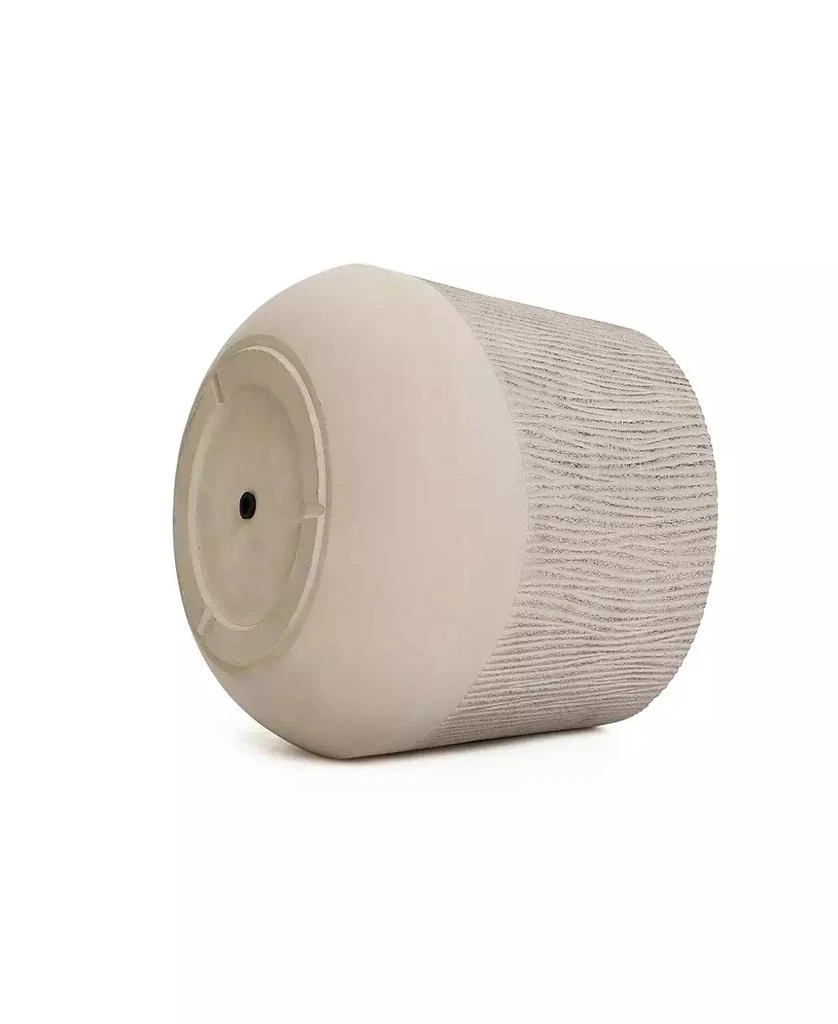 LuxenHome Blended Tan with Wood Pattern Round Tapered 15-Inch Tall MgO Planter, Indoor and Outdoor 5