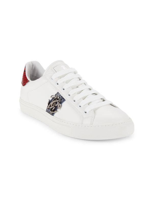 Shop Logo Leather Low Top Sneakers on Sale at BeyondStyle