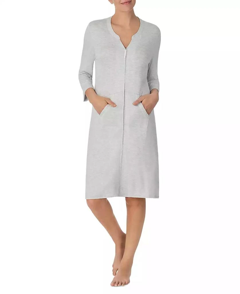 Ellen Tracy Women's Zip-Front 3/4-Sleeve Robe 1