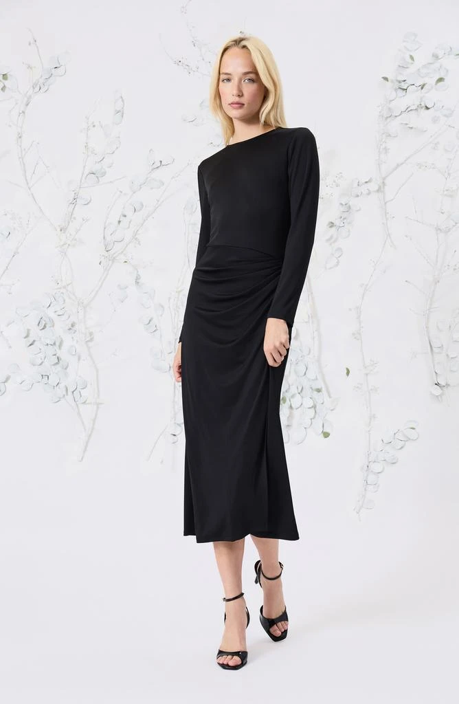 Luxely Long Sleeve Faux Wrap Dress 4