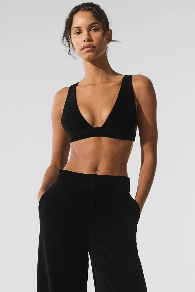 Alo Micro Corduroy Dreamer Bra - Black 1