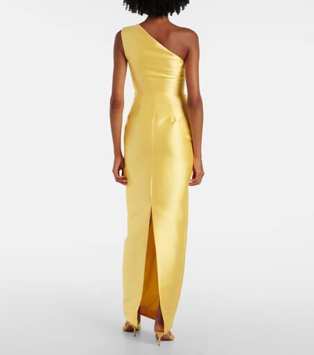 SOLACE LONDON KIRA ロングドレス SOLACE LONDON Kira one-shoulder satin-twill gown | NET-A-PORTER