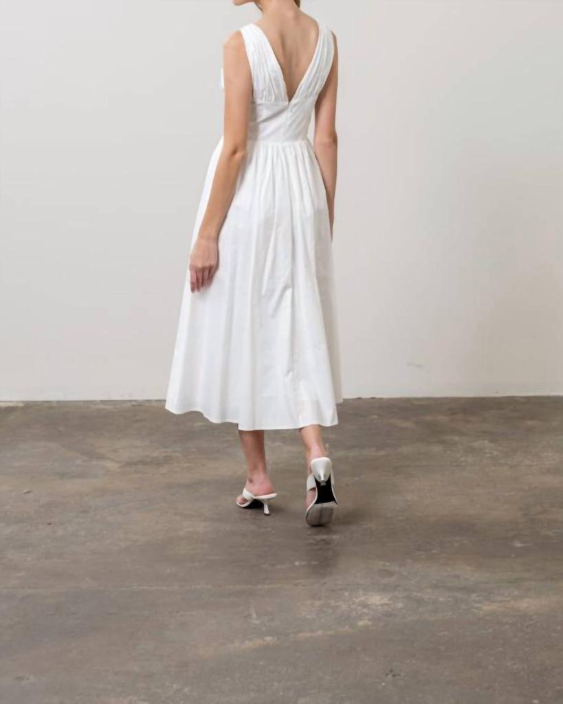 Moon River Moon River - V-neck Corset Midi Dress