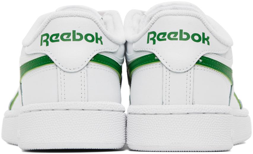 Reebok White & Green Club C Revenge Sneakers