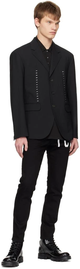 DSQUARED2 Black Goth Tie & Dyed Skater Polo 4