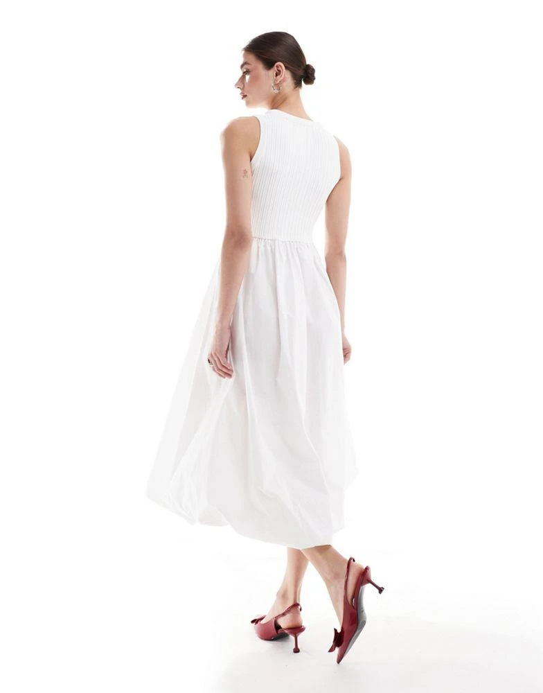 Urban Revivo Urban Revivo bubble hem midi dress in white 3