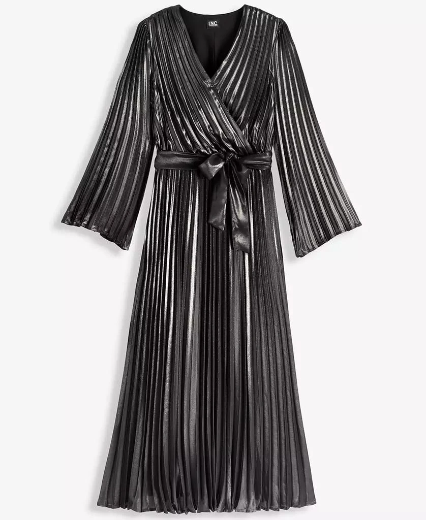 knee length dresses for ladies Black Ruched Metallic Maxi Dress main image 0
