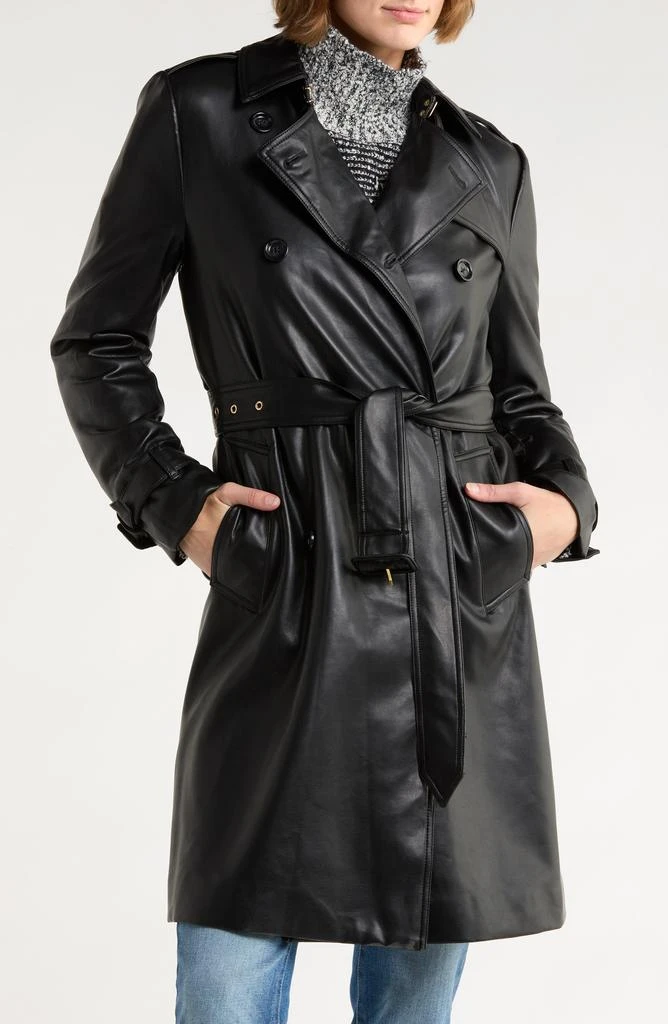 Jason Wu Double Breasted Faux Leather Trench Coat