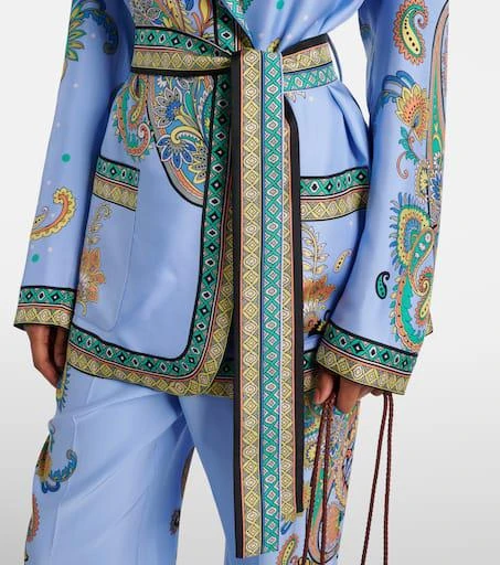 ETRO Paisley silk twill wrap blazer 5