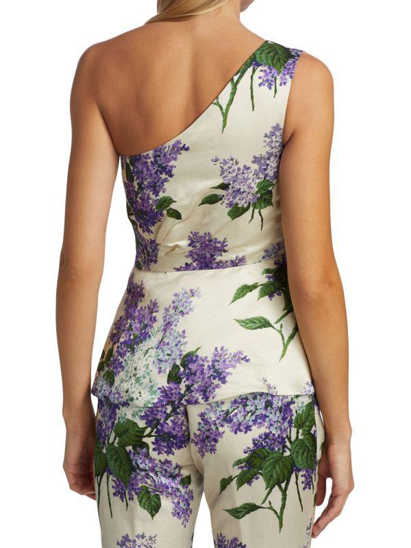 Libertine Lilac Garden Linen Blend Peplum Top