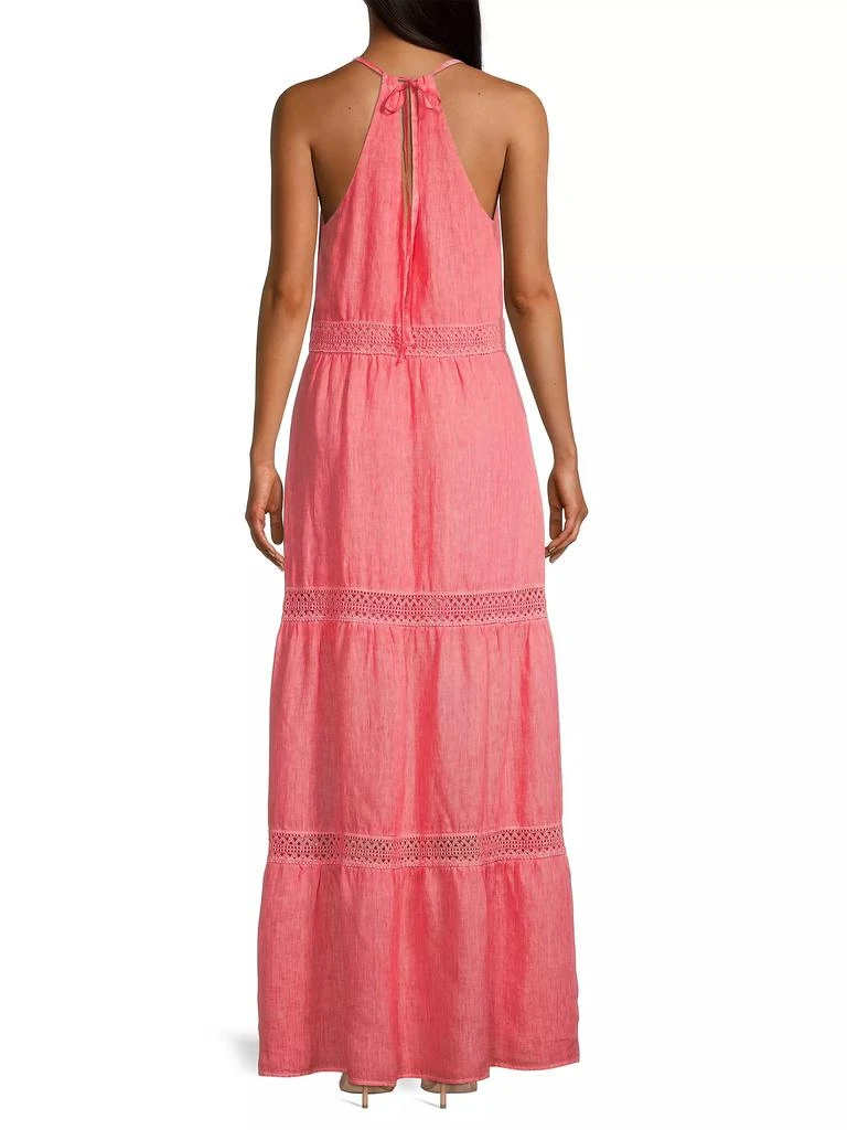 120% Lino Resort Linen Tiered Halter Maxi Dress 5