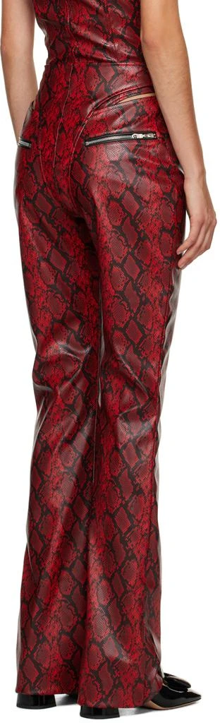 Puppets and Puppets Red and Black Cutout Faux-Leather Trousers 3