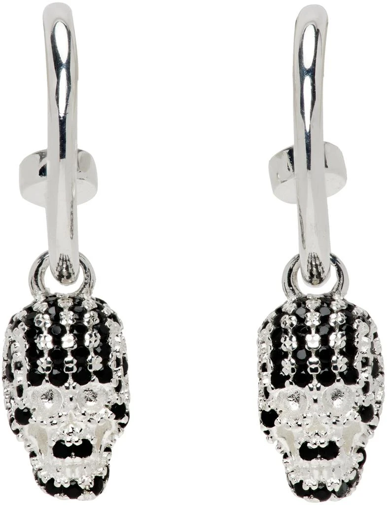 Stolen Girlfriends Club SSENSE Exclusive Silver Dusted Skull Sleeper Earrings 1