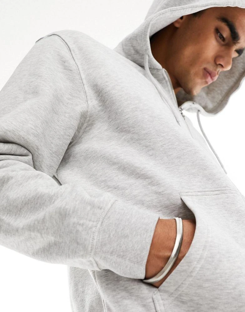 Weekday Weekday standard zip hoodie in grey 3