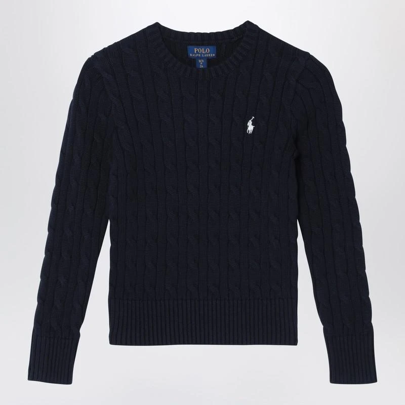Ralph Lauren Navy blue cotton cable-knit sweater 1